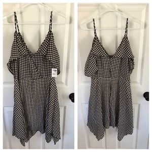 NWT Charlotte Russe Gingham Strapped Dress Size L